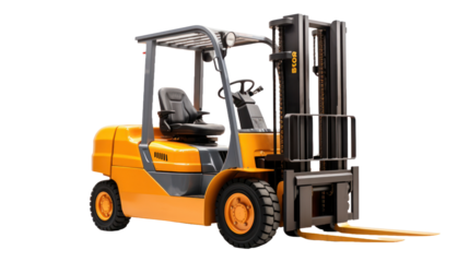 Forklift on the transparent background