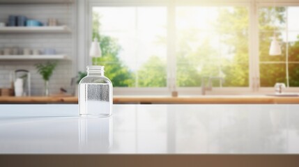 White table in the laboratory, place for product presentations, medical room concept