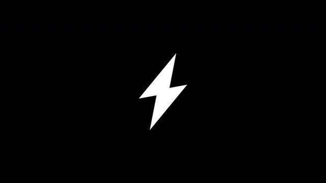 lightning glitch icon - glitch old screen display animation. 4K motion animation.