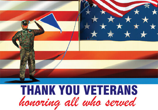 Thank you, veterans, November 11, honoring all who served, posters, and American flag background. Paying tribute, greeting card idea.