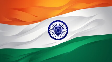 The Indian flag waving proudly in the wind