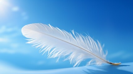 Minimal blue sky feather clouds sunlight hyper beautiful image Ai generated art