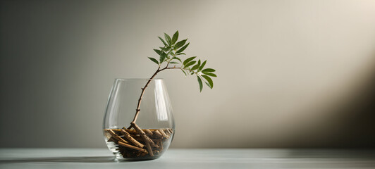 plant in a glass vase