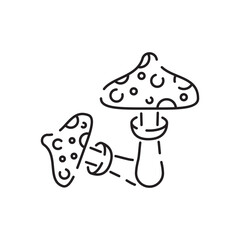 Vector Mushroom line icon, outline vector sign, linear pictogram mushroom symbol isolated on white. logo illustration