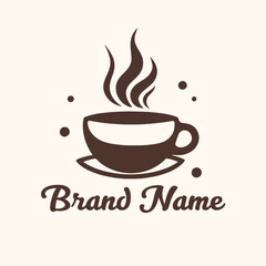 Vector simple and minimal Coffee Logo, Coffee cafe design Concept with white background 