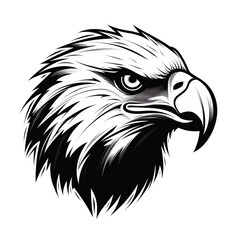 Obraz premium eagle head isolated on white, mascot vector, cartoon, illustration