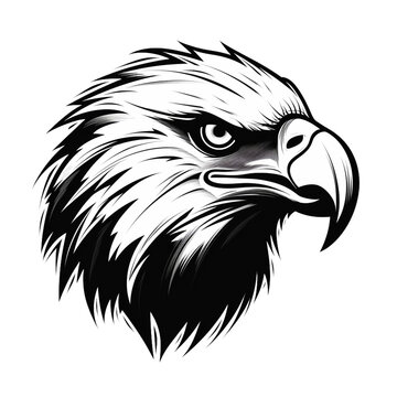 eagle head isolated on white, mascot vector, cartoon, illustration
