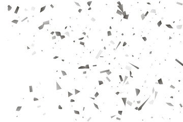 Silver glitter confetti on a white background. Decorative element.