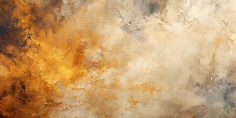 Grunge abstract background in gray beige and golden tones