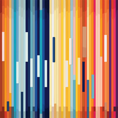 A graphic design with rows of colored lines