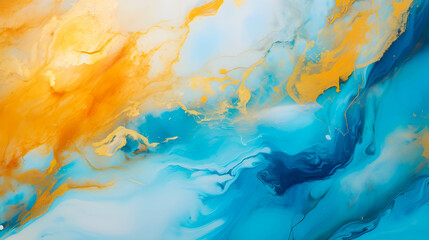 cyan and orange color marble background