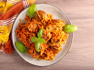 Meatballs with mushrooms