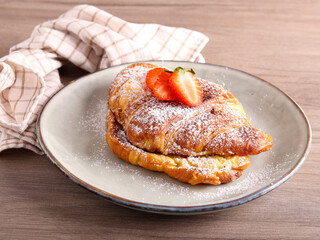Croissant French Toast, served