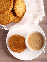 biscuits with cup of coffee
