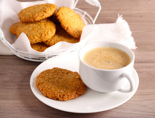 biscuits with cup of coffee