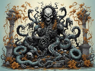 Dead snake queen of the wild, ai generated