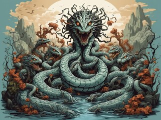 Obraz premium Snake queen of the wild, ai generated