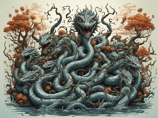 Obraz premium Snake queen of the wild, ai generated