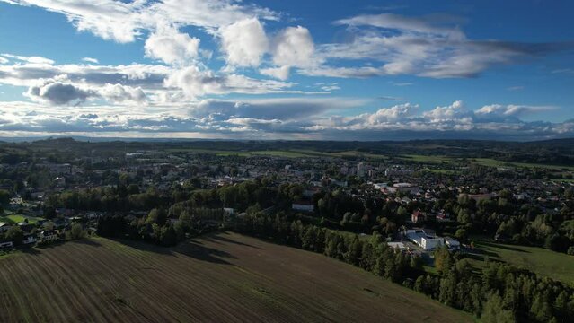 Humpolec town areial panorama landscape view,Vysocina region, Czech republic,Europe