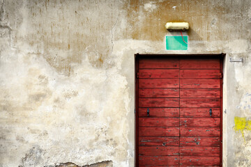 Urban decay, detail of the facade of an abandoned building