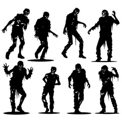 Zombie silhouette, zombie svg, zombie vector, zombie, Halloween clipart, Halloween svg,  - obrazy, fototapety, plakaty