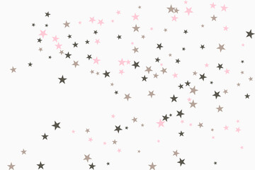 Star confetti. Silver casual confetti background. Bright design pattern.