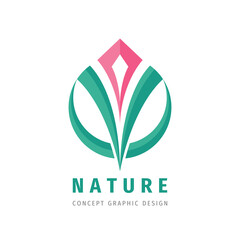 Nature green leaves concept business logo design. Ecology environmental sign. Health care icon. Sprout harvest symbol. Corporate identity. Vector illustration.  - 661992392