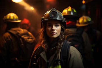 Young Caucasian Woman Working As Firefighter And Showing Gender Equality
