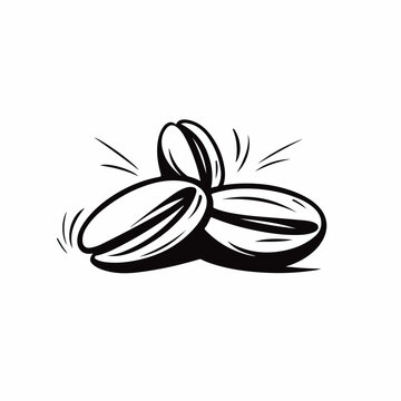 Сoffee beans in cartoon, doodle style. 2d vector illustration in logo, icon style. AI Generative 