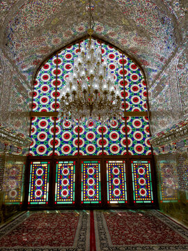 temple room with a wonderful view with sunlight. Shah Cheragh