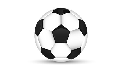 Soccer ball or football ball on white background. 3d Style vector Ball isolated on white background