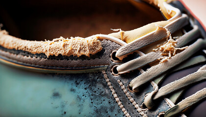 Old Torn Decaying Moldy Tennis Shoe