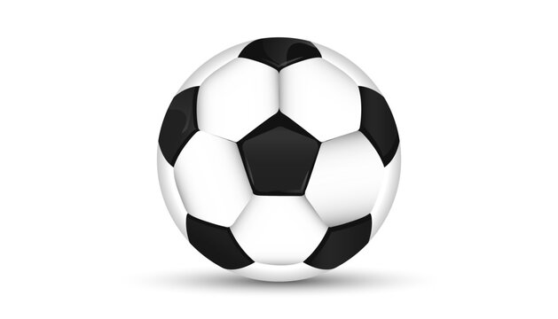 Soccer ball or football ball on white background. 3d Style vector Ball isolated on white background