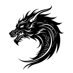 Dragon head silhouette. Dragon logo design