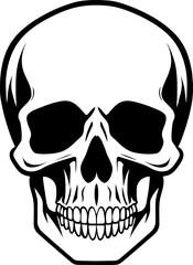 Human skull death or dead flat vector icon for games and websites