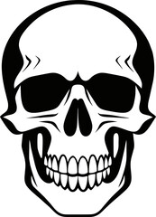 Human skull death or dead flat vector icon for games and websites