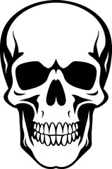 Human skull death or dead flat vector icon for games and websites