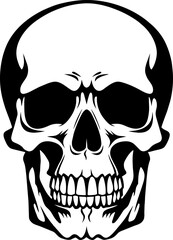 human skull isolated vector illustration hand drawing skeleton sketch. Illustration for Halloween