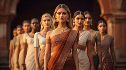 Women dressed in traditional costumes