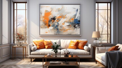 living room interior design with sofa