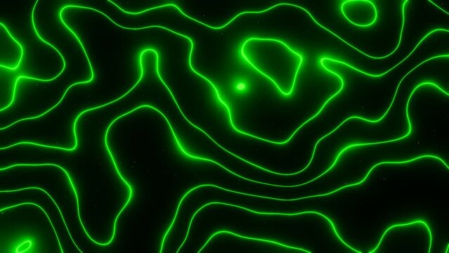 3D animated cosmic galaxy groovy lines in space. Alien ufo retro style. Neon green bright colors. Wallpaper Background seamless VJ loop video 4k 30fps Disco music futuristic template
