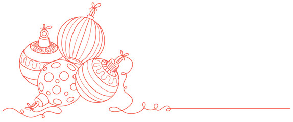 christmas vector , christmas ball line art style vector illustration © sense