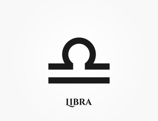 libra zodiac symbol. astrological and horoscope icon. isolated vector image - obrazy, fototapety, plakaty