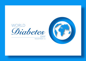 Creative illustration, poster or banner of world diabetes day awareness.	