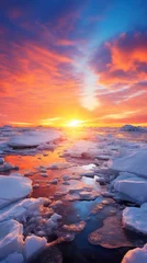  Stunning sunset over ice floe landscape © olegganko