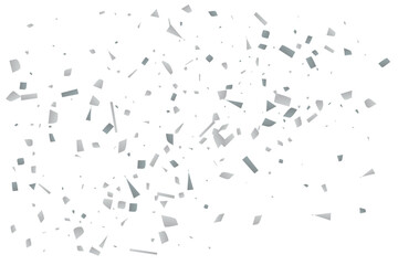 Silver glitter confetti on a white background. Decorative element.