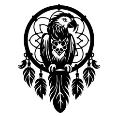 Parrot illustration, vector Parrot, Parrot, Parrot svg, Parrot png, Parrot, dreamcatcher svg, dreamcatcher  silhouette, dreamcatcher svg, 