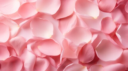 Fototapeta premium rose petals on light pink background