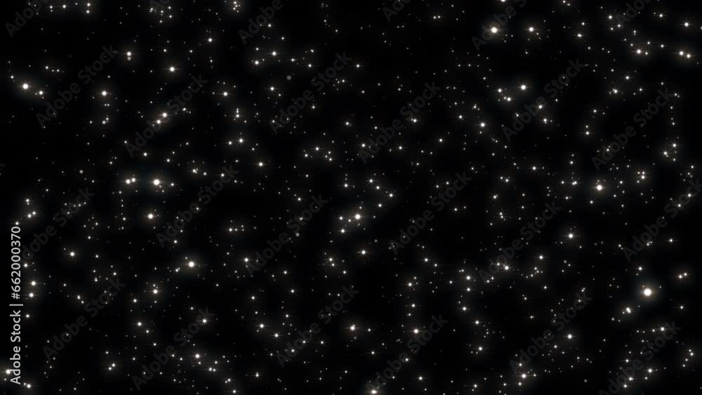 Wall mural stars glowing abstract motion background shining particles loop video animation.