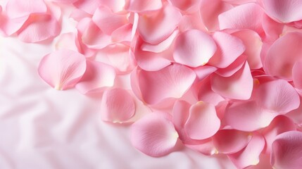Obraz premium rose petals on light pink background